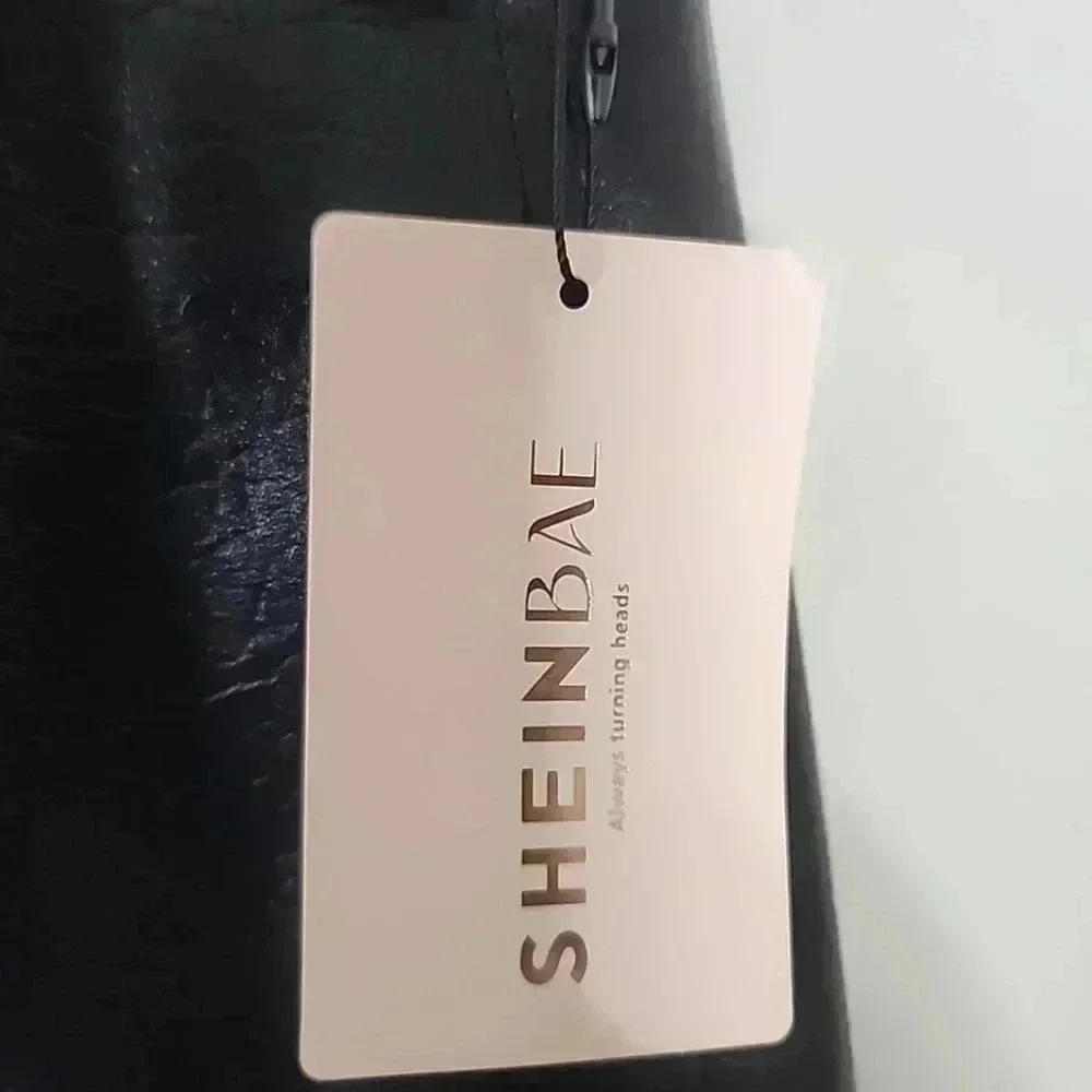 Sleek and Chic: Shein Bae Faux Leather Black Mini Skirt (Size Large, NWT) - Picture 8 of 8